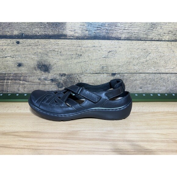 Clarks Collection Womens Cora Dream Mary Jane Black Leather Fisherman Shoe Sz 7 - Picture 1 of 11